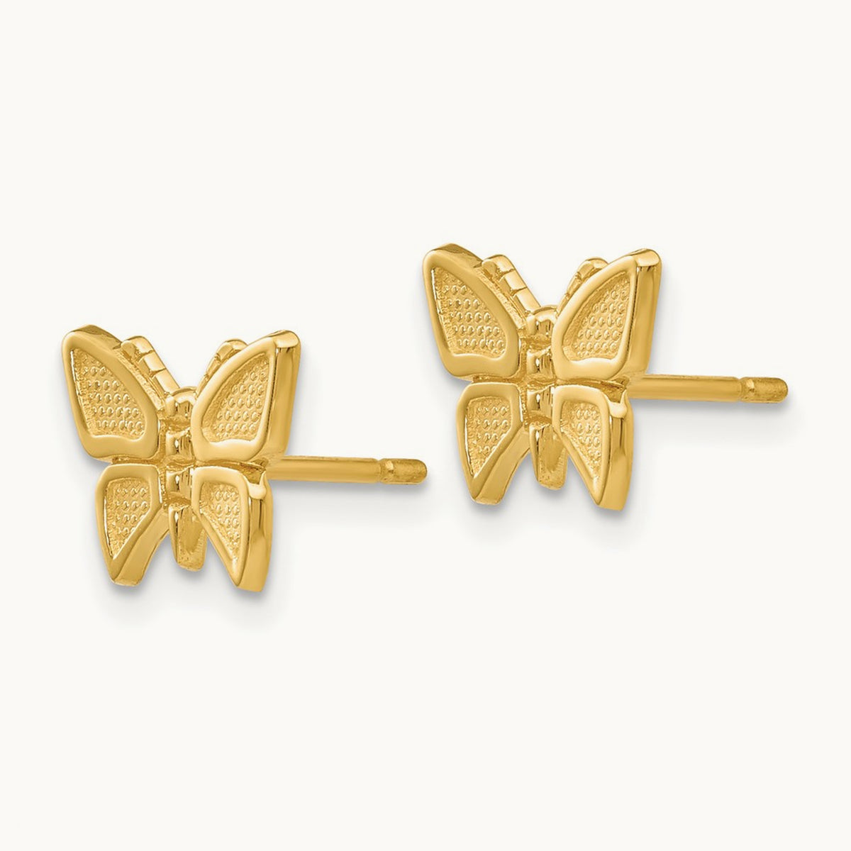 Polished Butterfly Post Earrings — 7mm