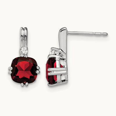 Cushion Garnet and Diamond Earrings — photo set
