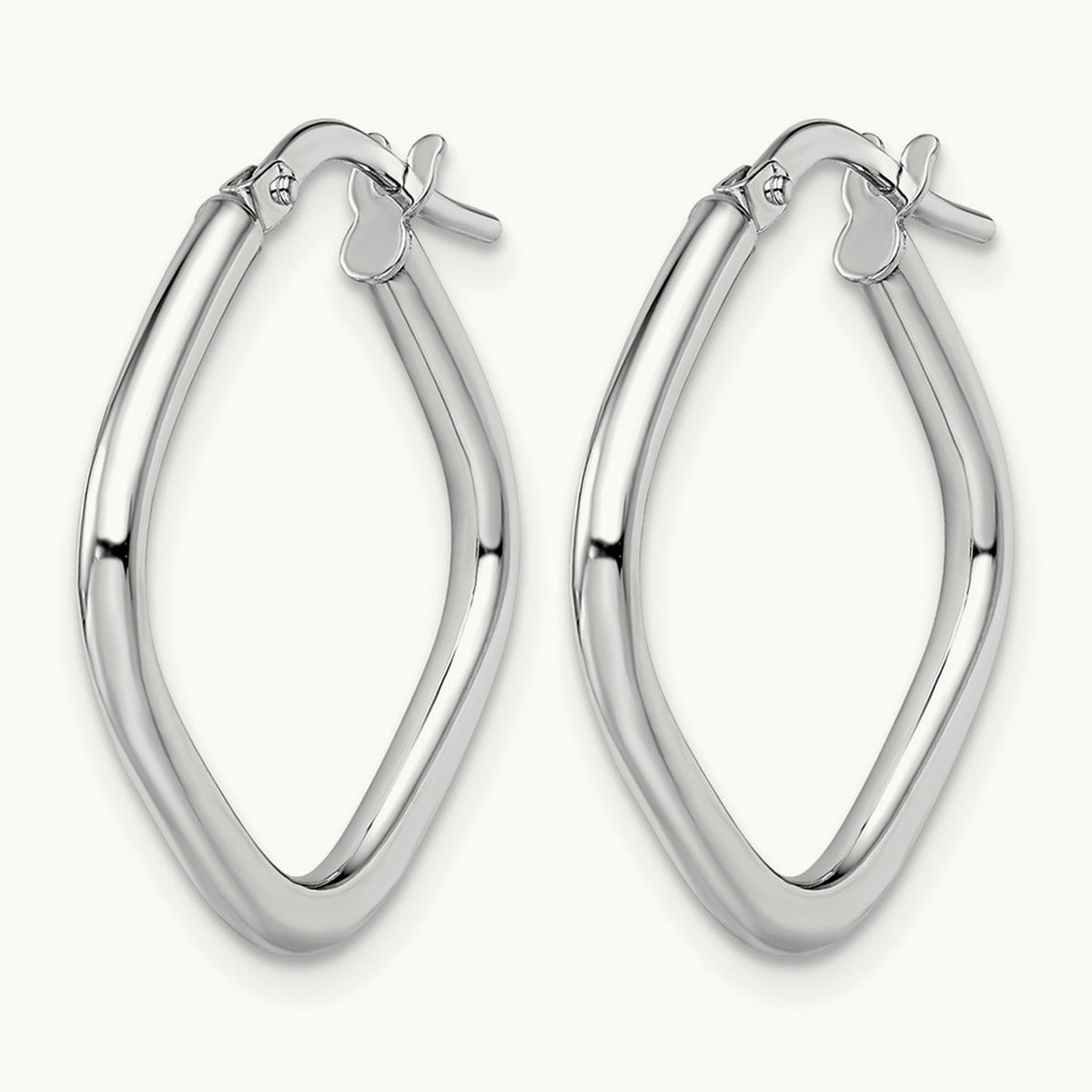 Polished Square Hoop Earrings — Leslie's — 10K White Gold