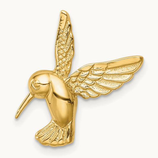 Polished Hummingbird Chain Slide, 14K