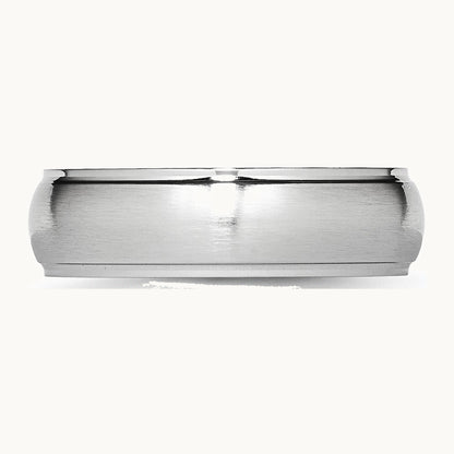 Chisel Cobalt Satin and Polished 7mm Ridged Edge Band