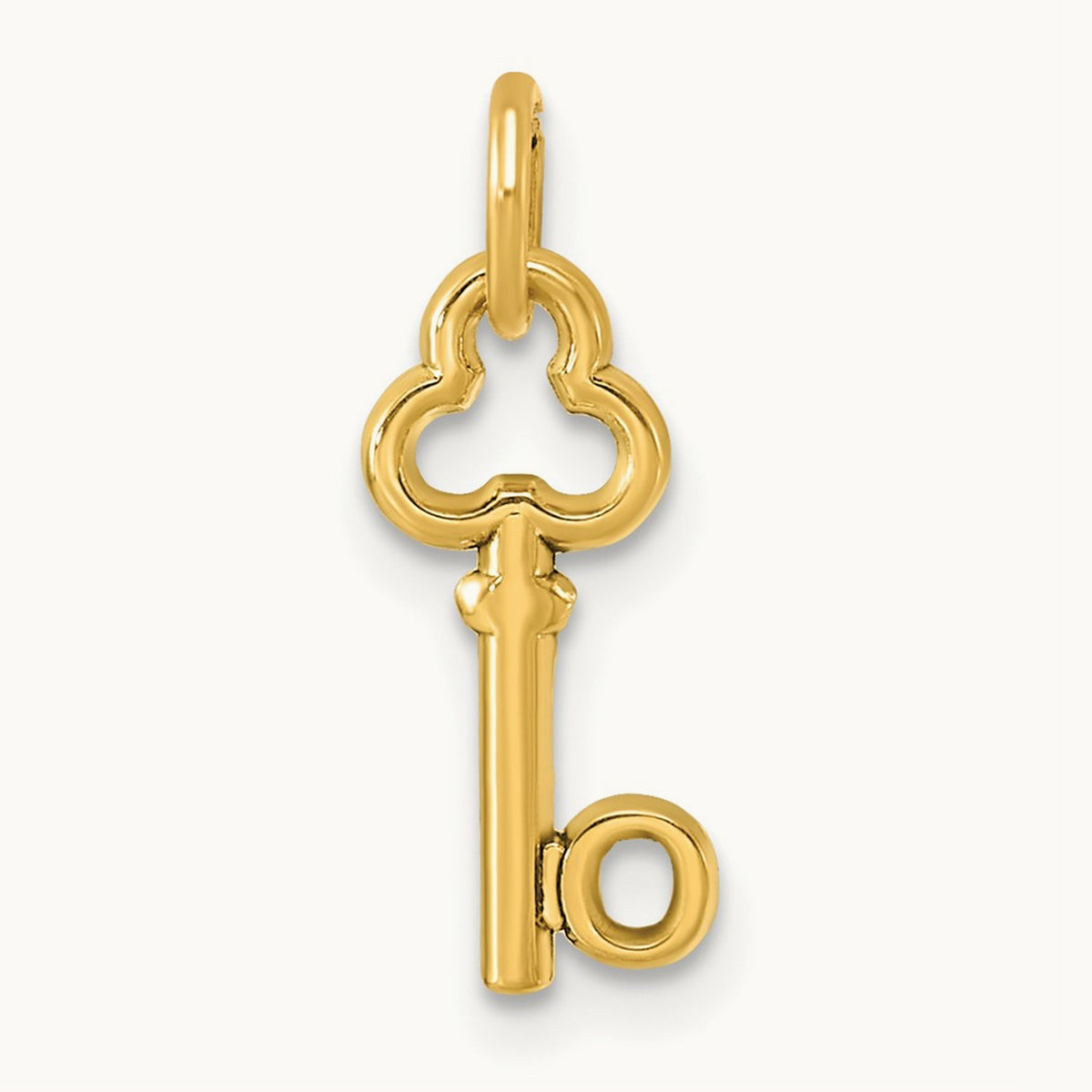 Key Initial Charm — 14K Yellow Gold, O