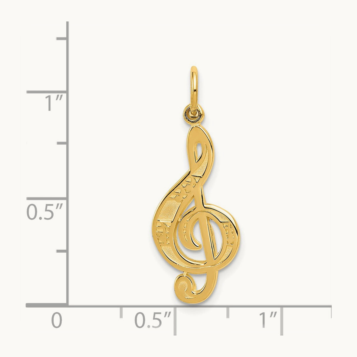Treble Clef Charm — 14K Yellow Gold