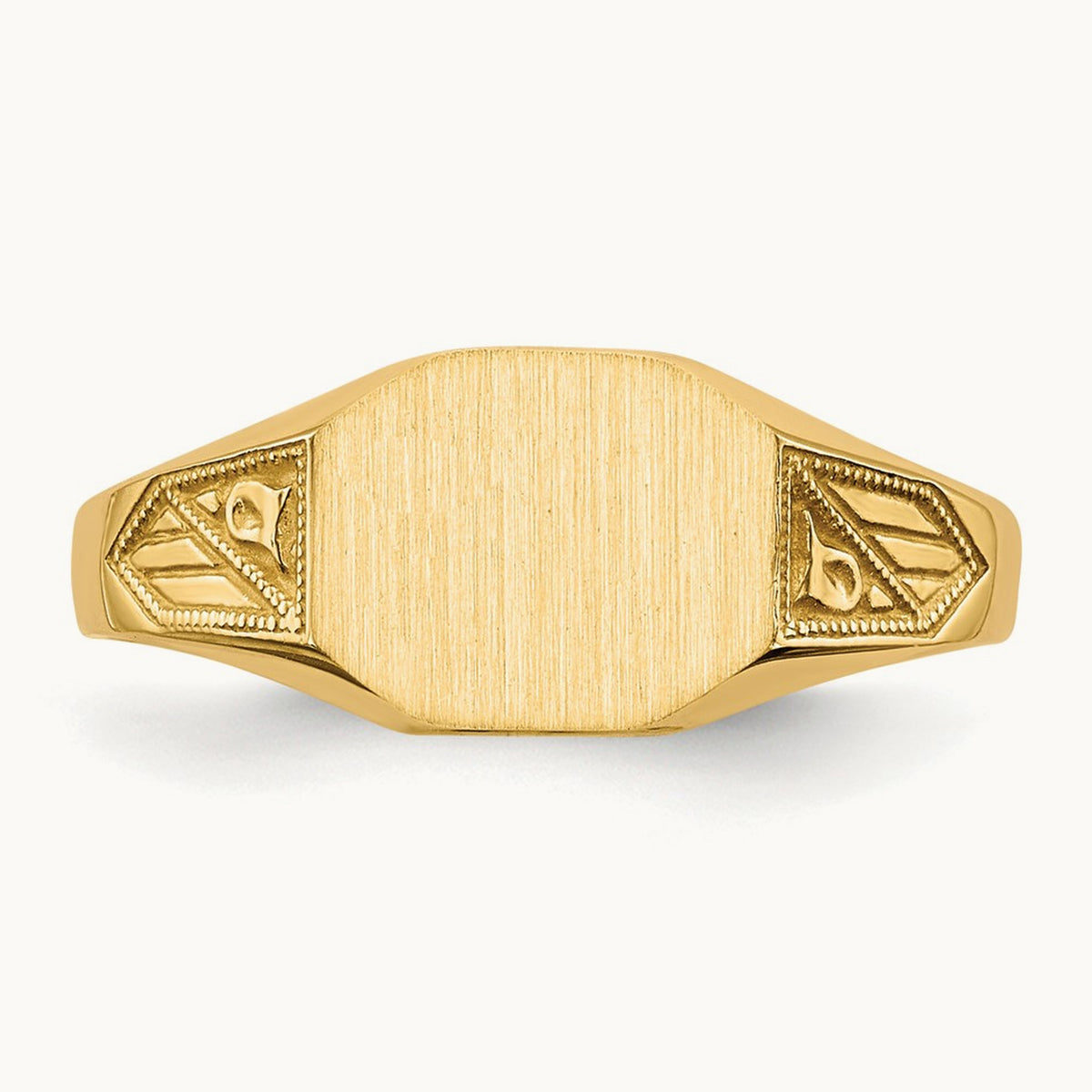 8.5x7. Closed Back Signet Ring, 0mm, 14K