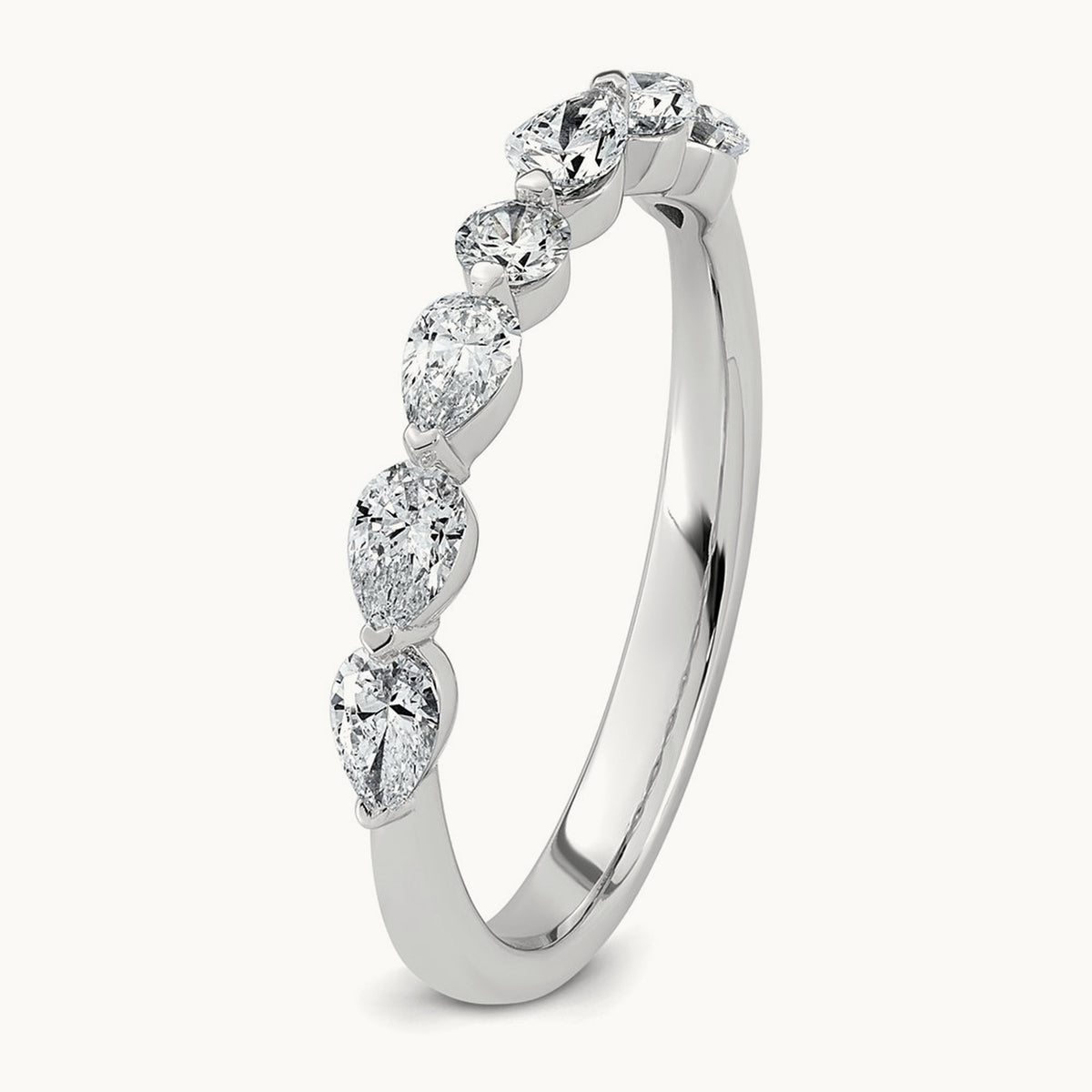 Pear Shape Stones Wedding Band, 0.50-1.00 ct tw Lab-Grown Diamond