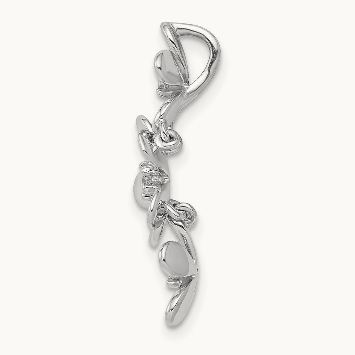1/10ct. Diamond Three Flower Chain Slide, 14K White Gold