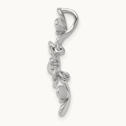 1/10ct. Diamond Three Flower Chain Slide, 14K White Gold