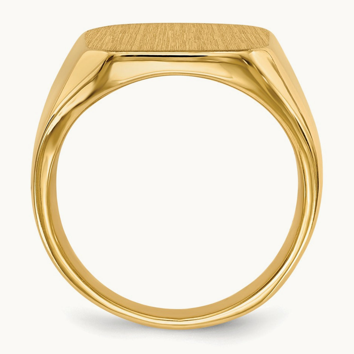 15.0x17. Closed Back Mens Signet Ring, 0mm, 14K