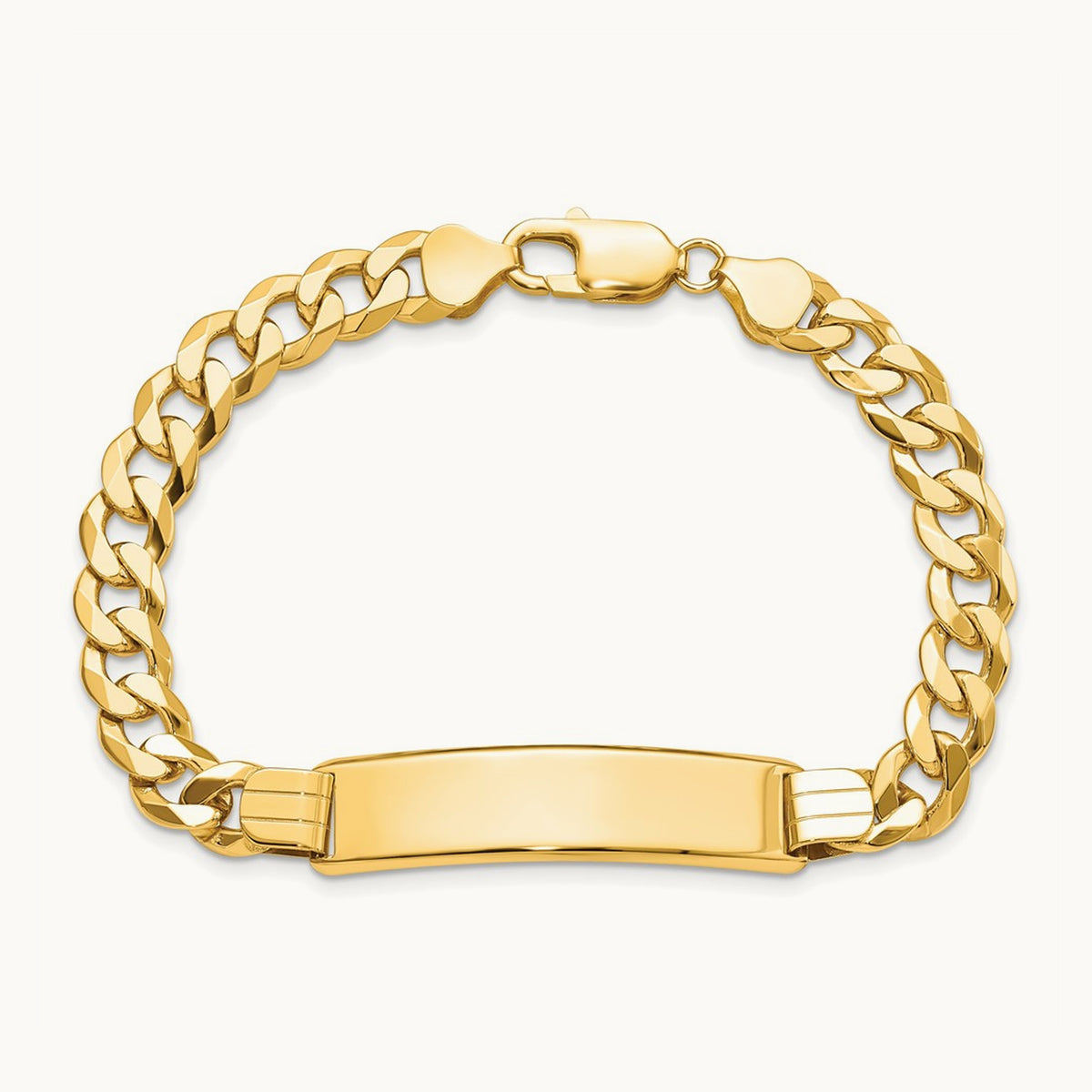 Flat Curb Link ID Bracelet, 14K