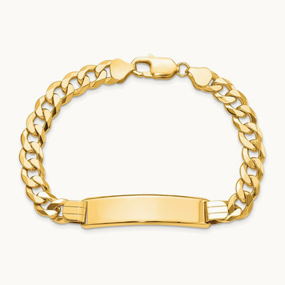 Flat Curb Link ID Bracelet, 14K