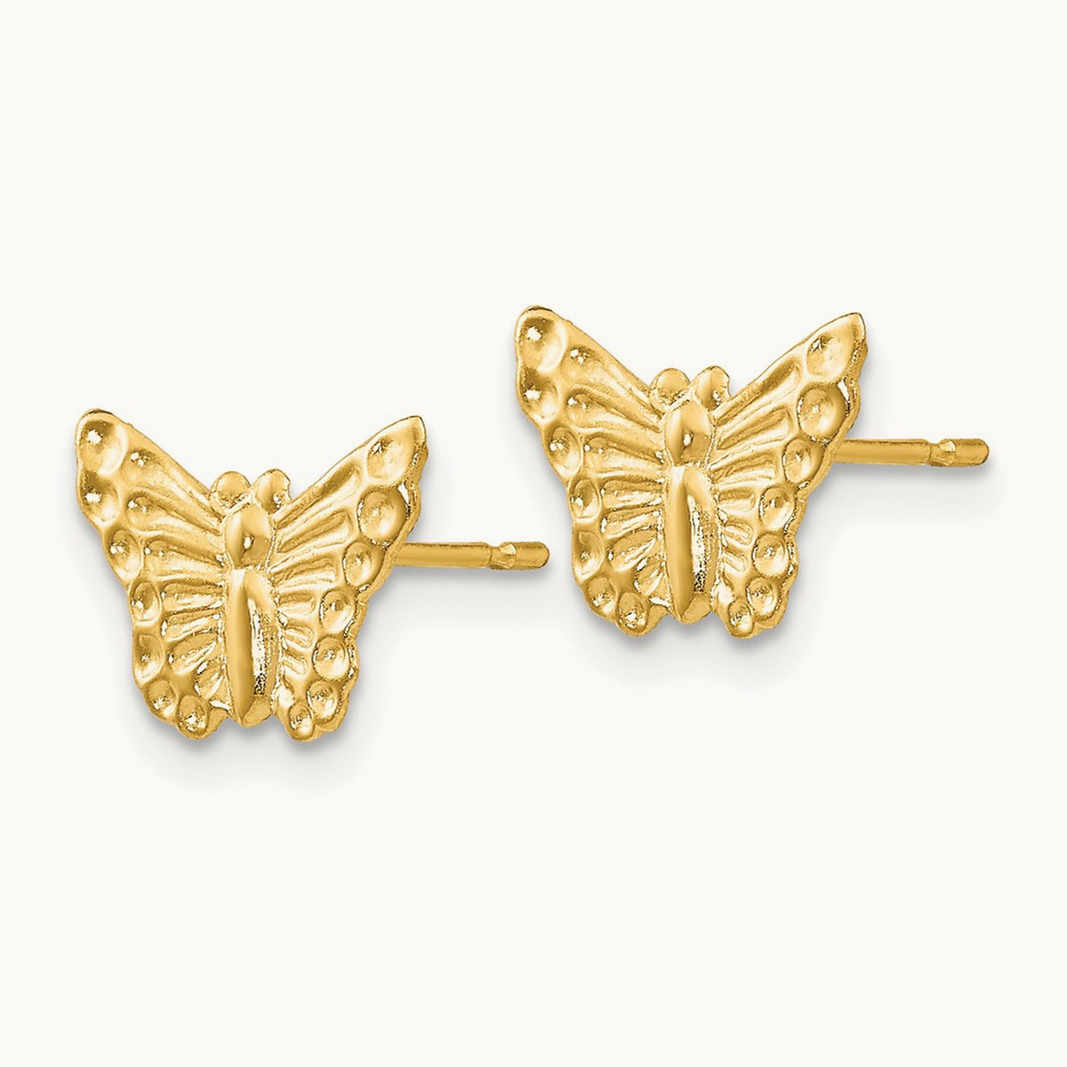 Butterfly Post Earrings — 14K Yellow Gold, 12mm