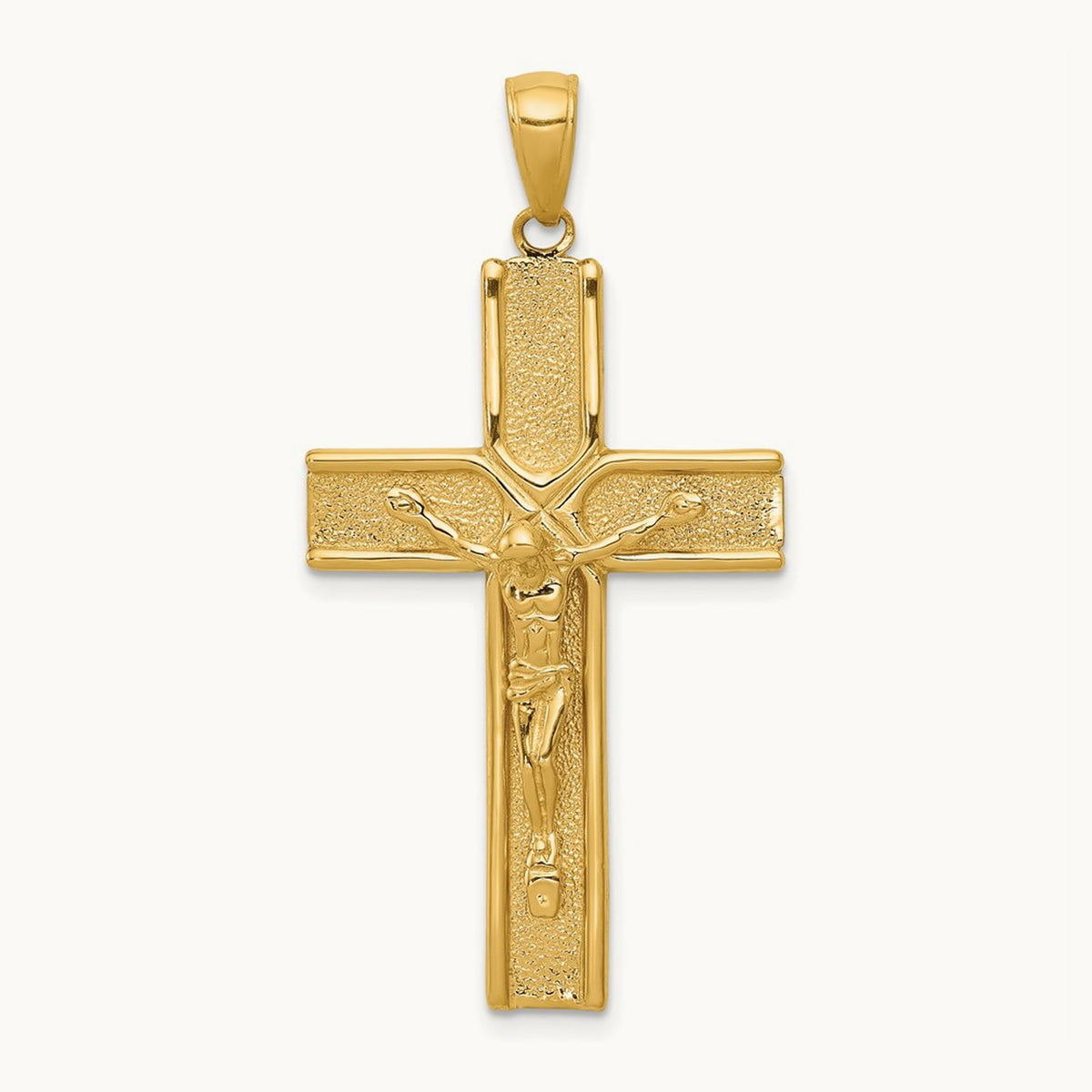 Satin Finish Crucifix Pendant, 14K
