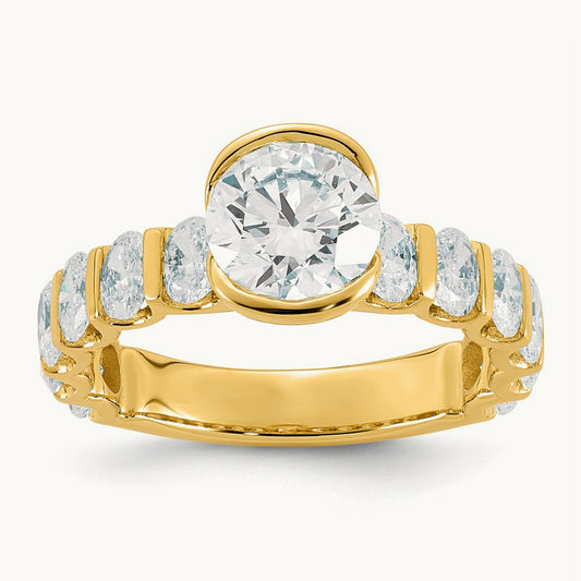Round Center Ring, 3.00 ct tw Lab-Grown Diamond