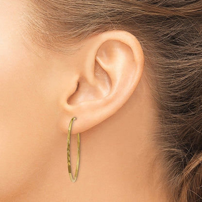 Diamond-cut Endless Hoop Earring — 14K Yellow Gold