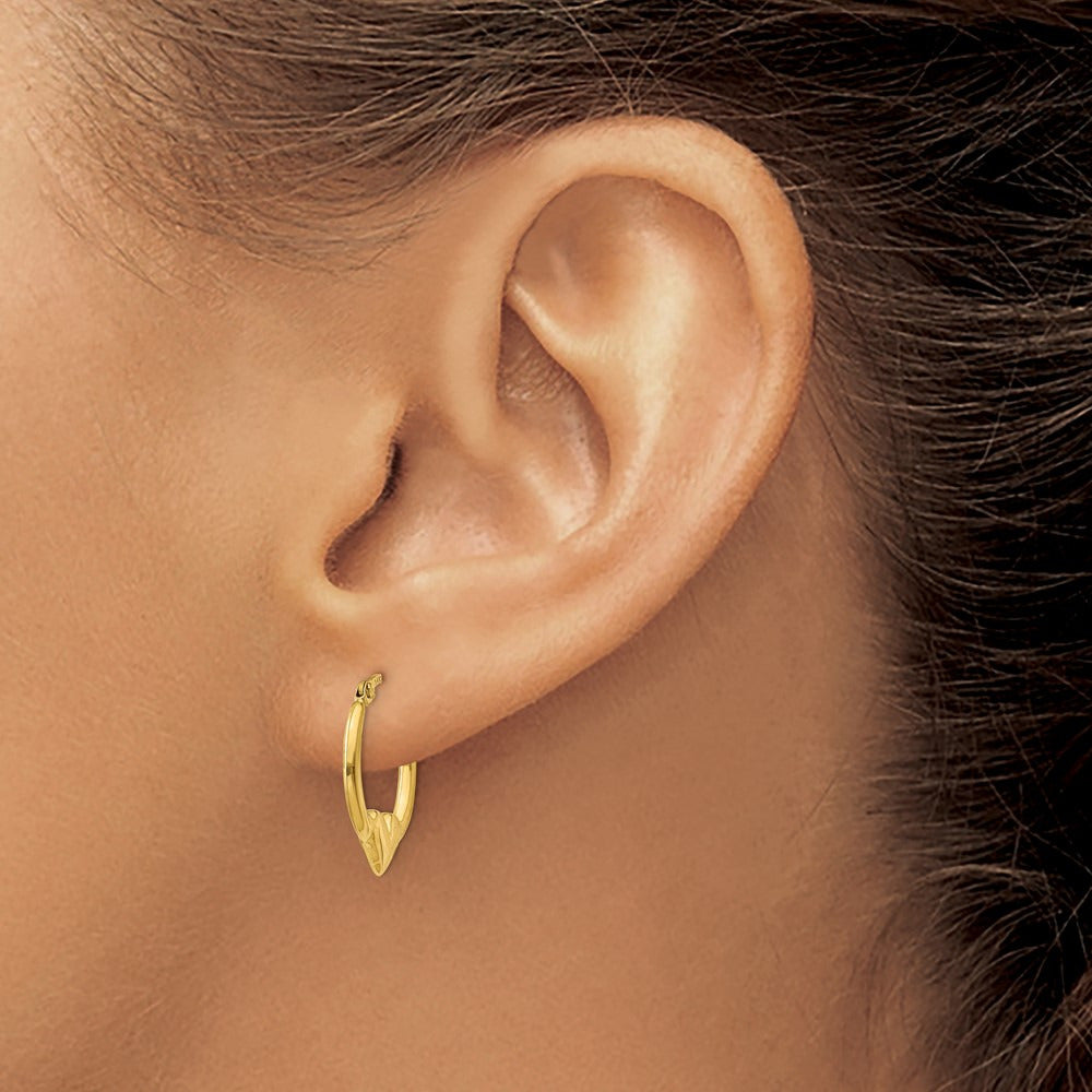 Heart Hoop Earrings — 14K Yellow Gold