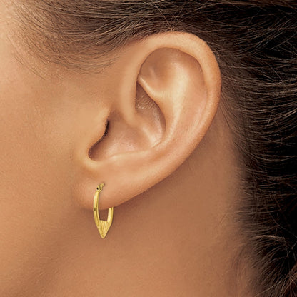 Heart Hoop Earrings — 14K Yellow Gold