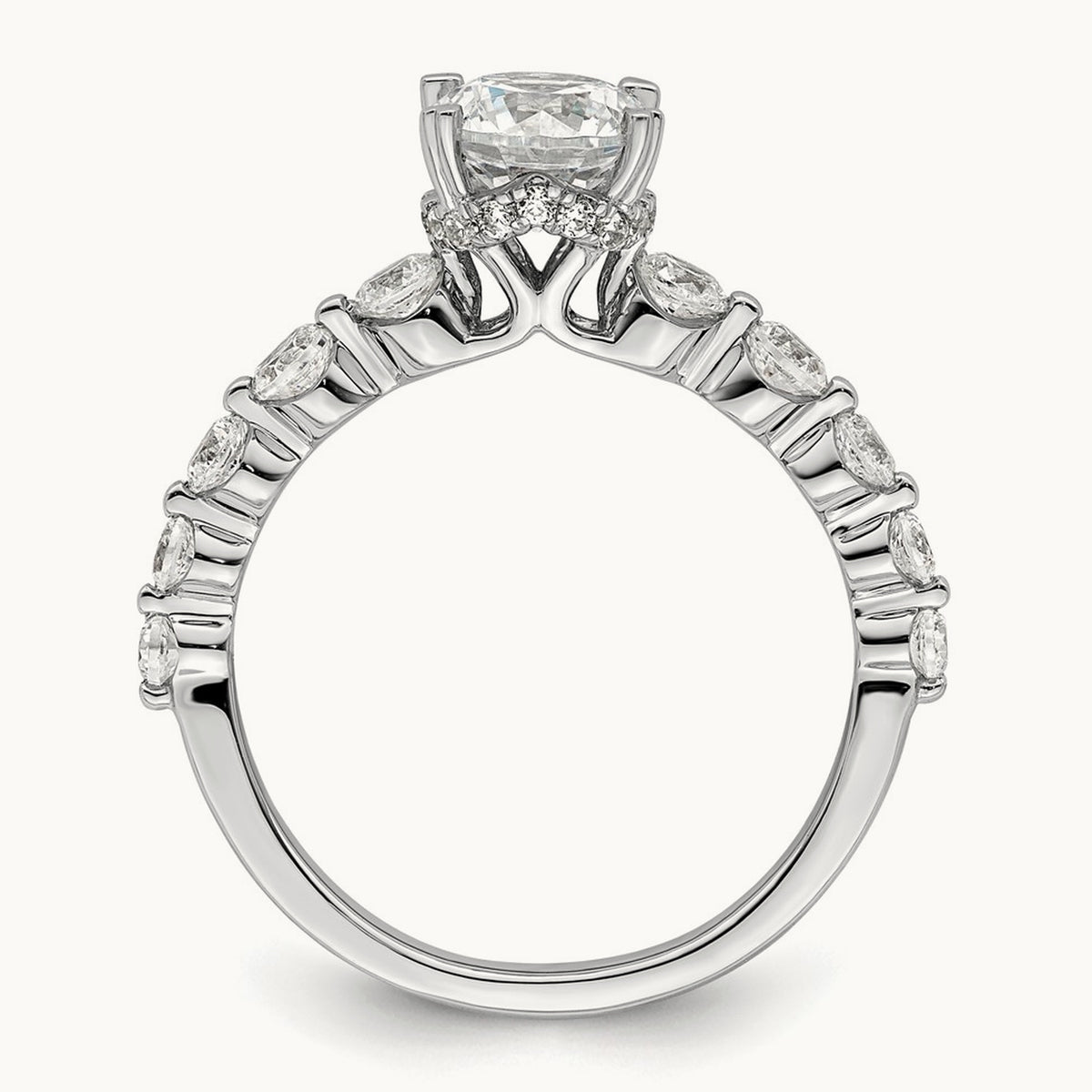 Round Semi-Mount Solitaire Engagement Ring, 0.75 ct tw Lab-Grown Diamond