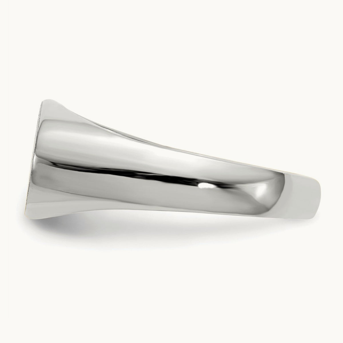 13.5x7. Open Back Signet Ring, 5mm, 14K White Gold