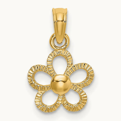 Mini Daisy Flower Charm, 14K