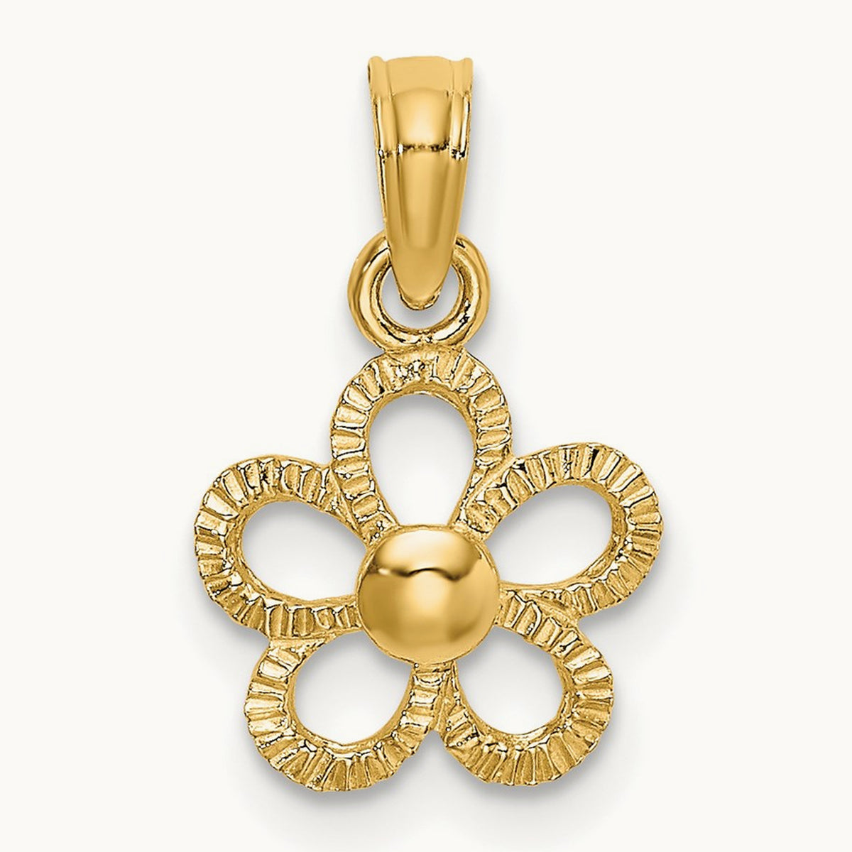 Mini Daisy Flower Charm, 14K