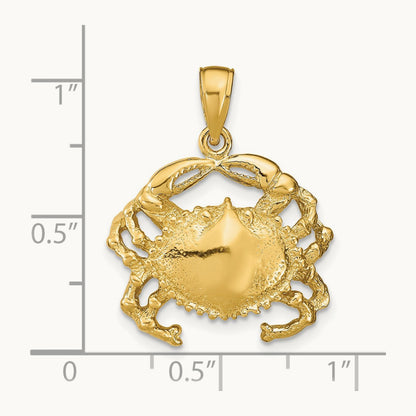 Crab Pendant, 14K