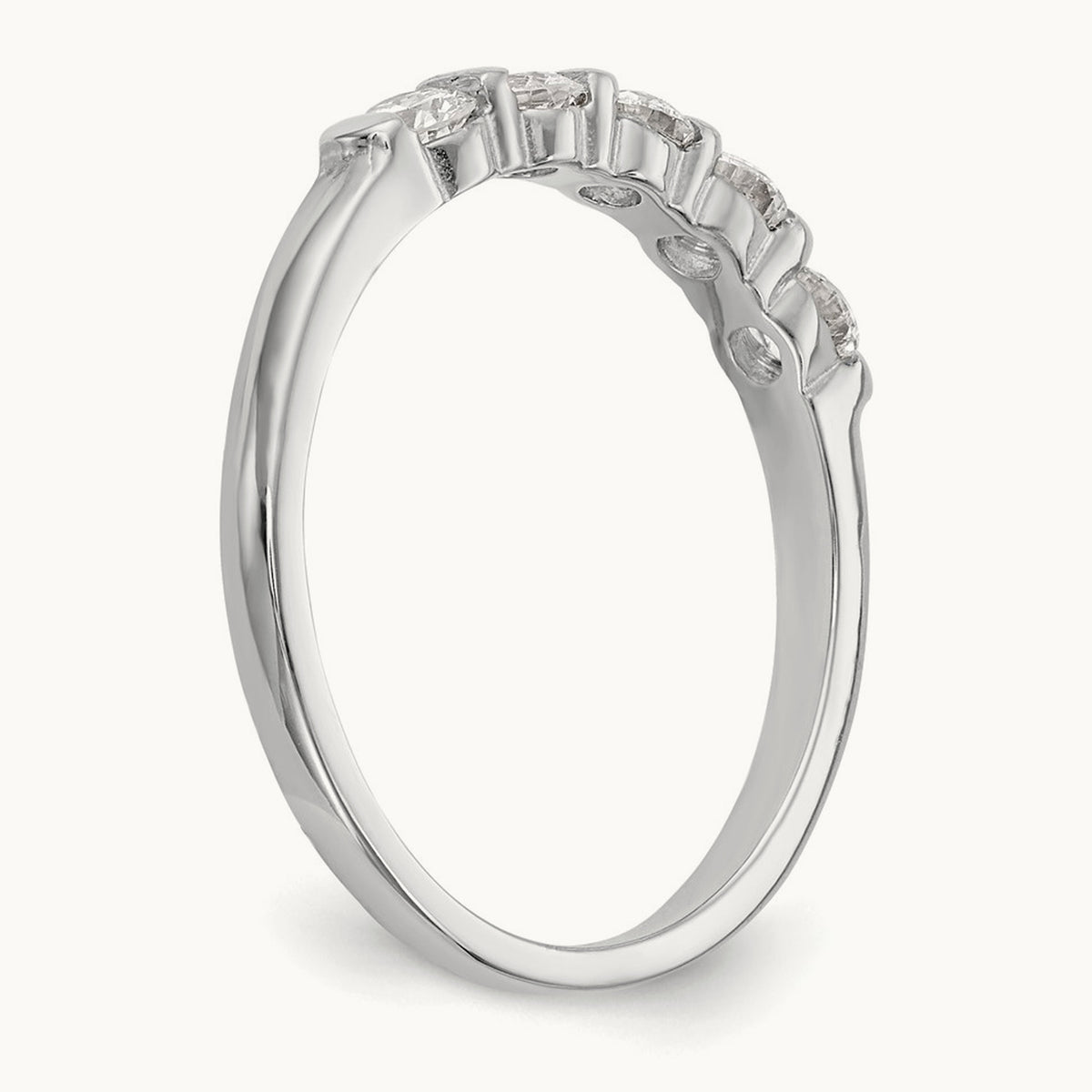 5-Stone Diamond Band, 14K White Gold