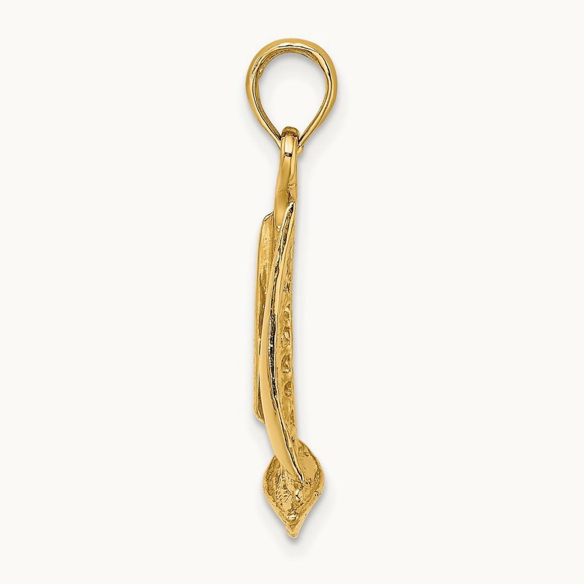 3-D Polished Sailboat Charm — 14K Yellow Gold, 27.2mm