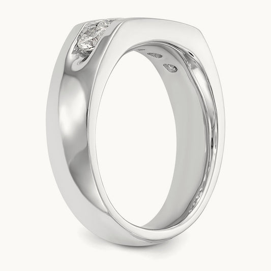 5-Stone Diamond Channel Band, 14K White Gold