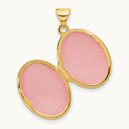Floral Oval Locket, 17mm, 14K