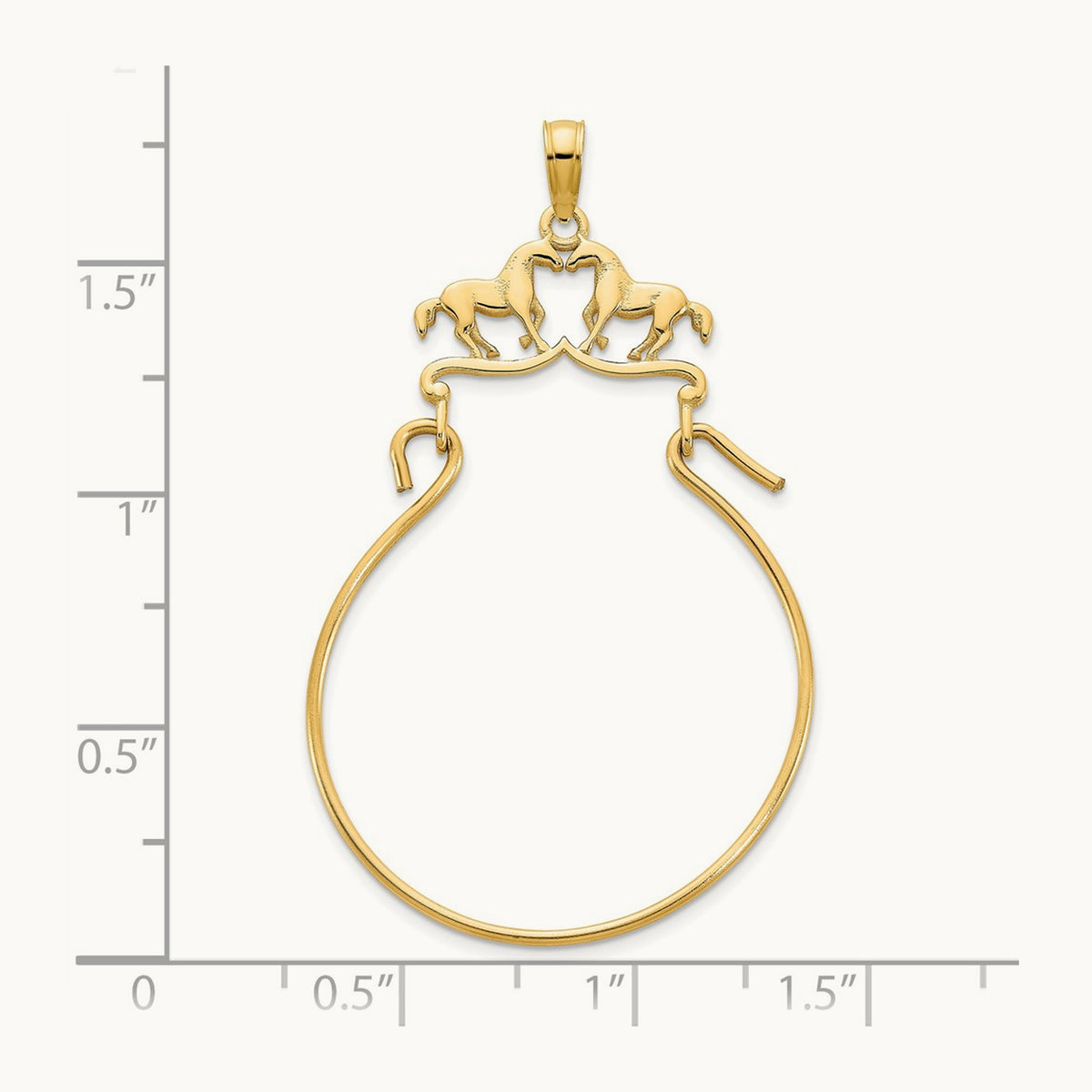 Horse Charm Holder Pendant, 14K