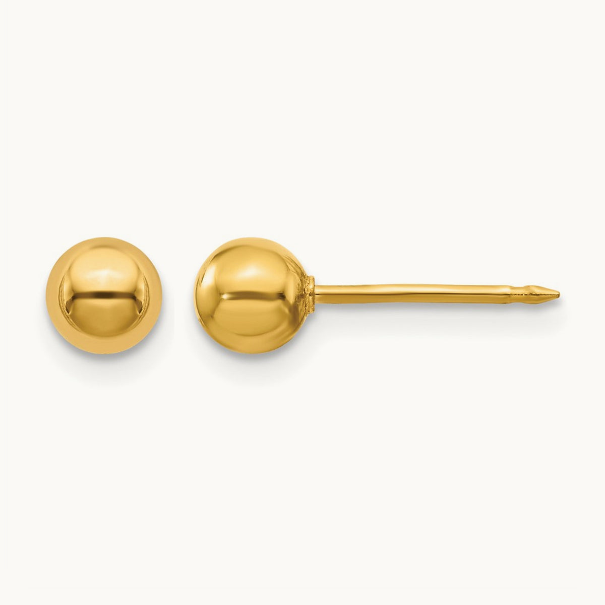 Inverness Ball Post Earrings — 14K Yellow Gold, 5mm