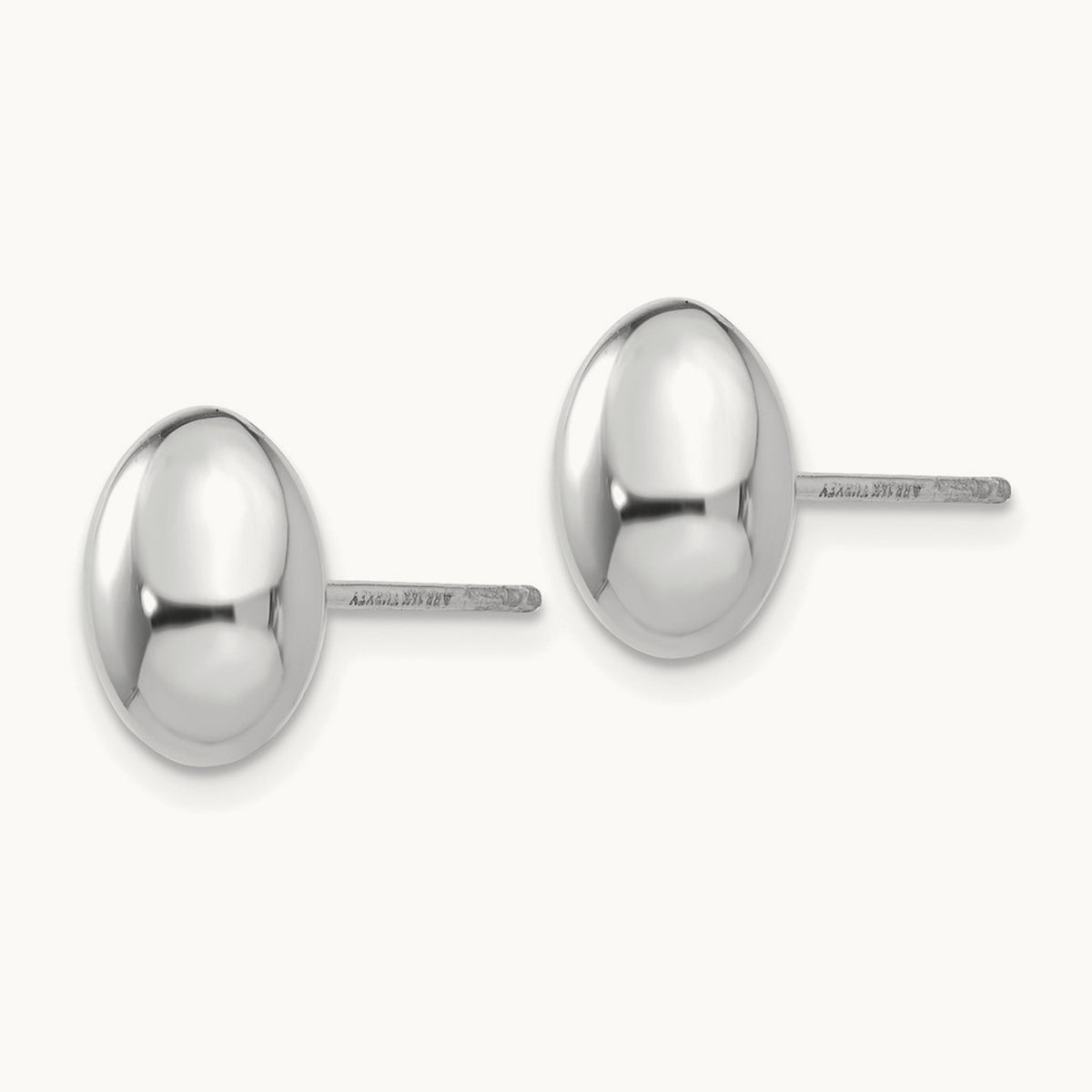 Polished Post Earrings — 14K White Gold