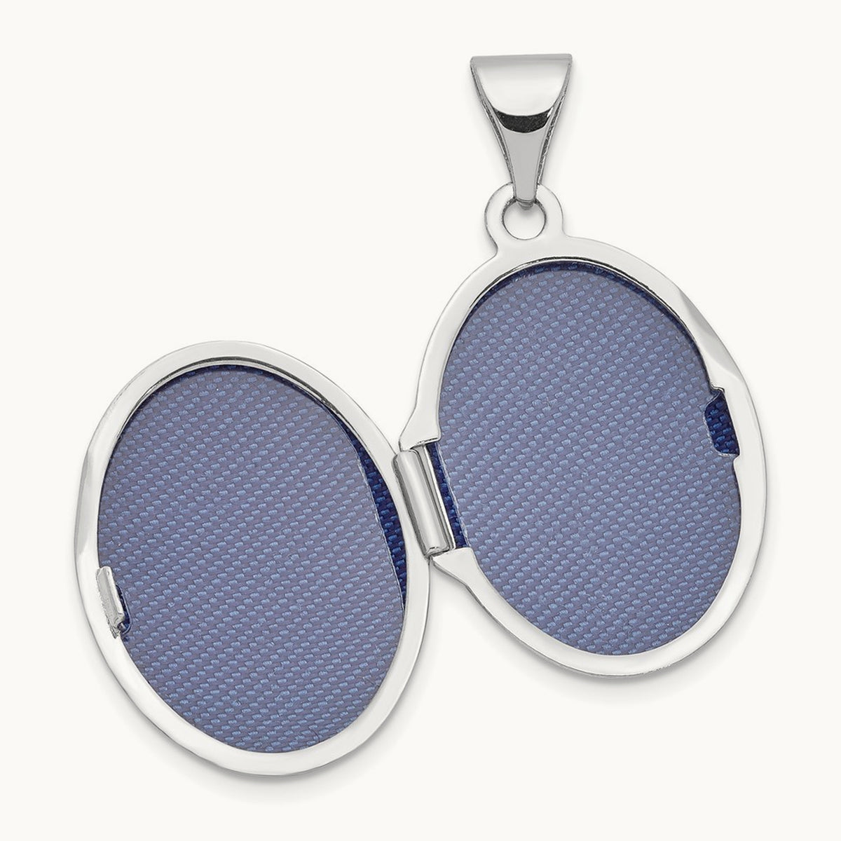 Floral Oval Locket — 14K White Gold