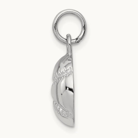 Baseball Charm, 14K White Gold