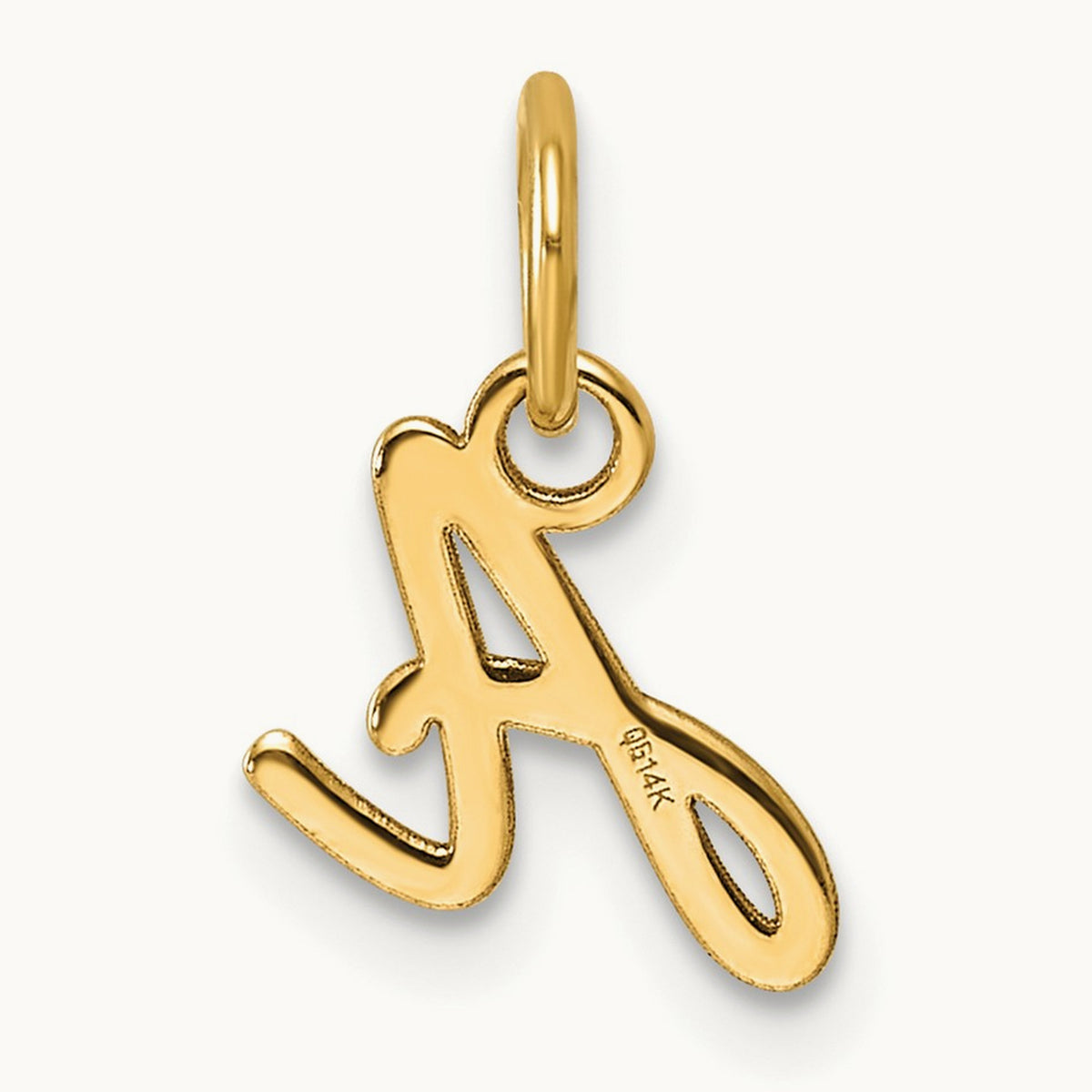 Uppercase Initial Charm — 14K Yellow Gold, A