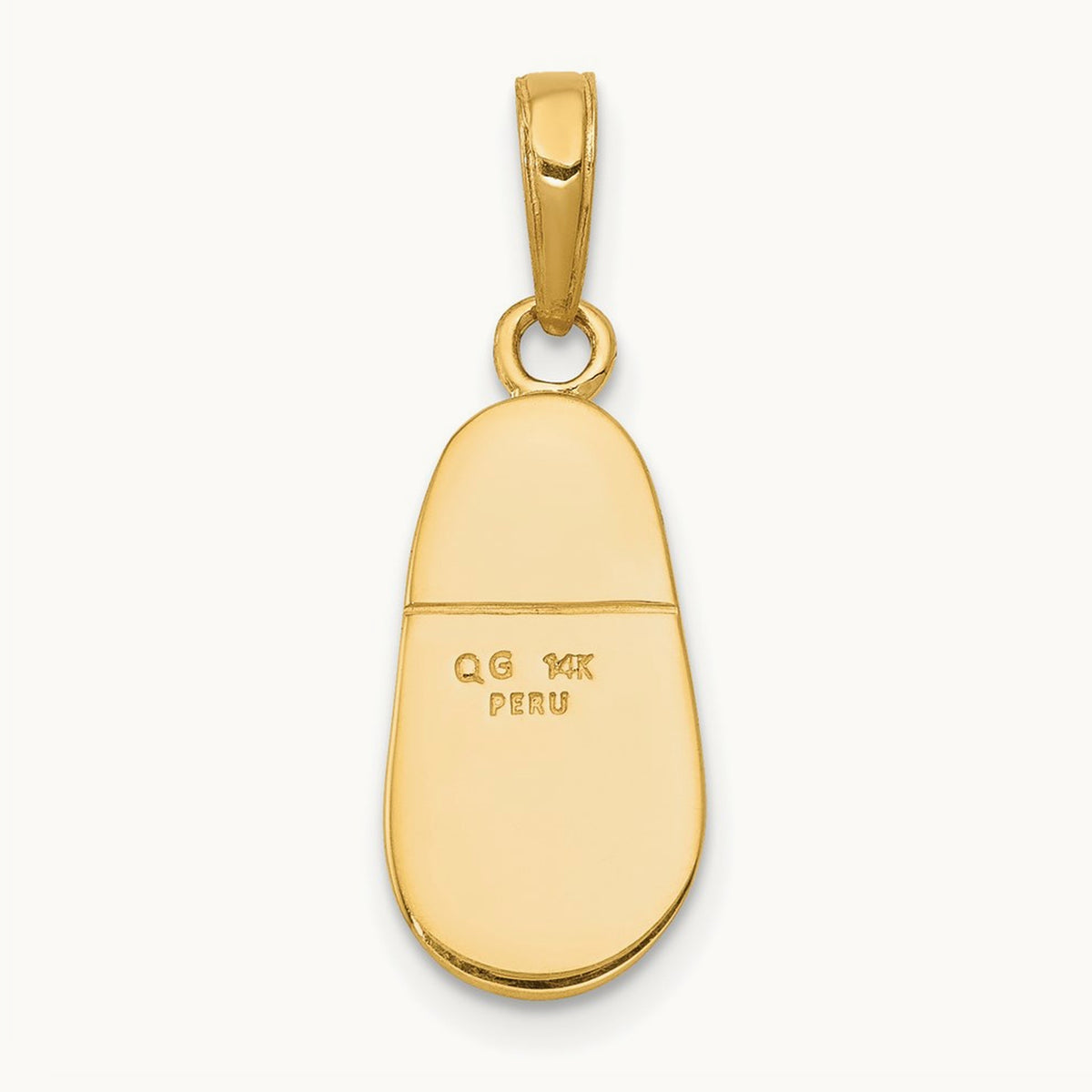 3-D Baby Shoe with Bow Pendant, 14K