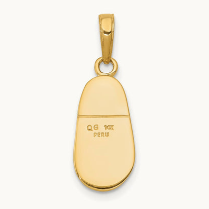 3-D Baby Shoe with Bow Pendant, 14K