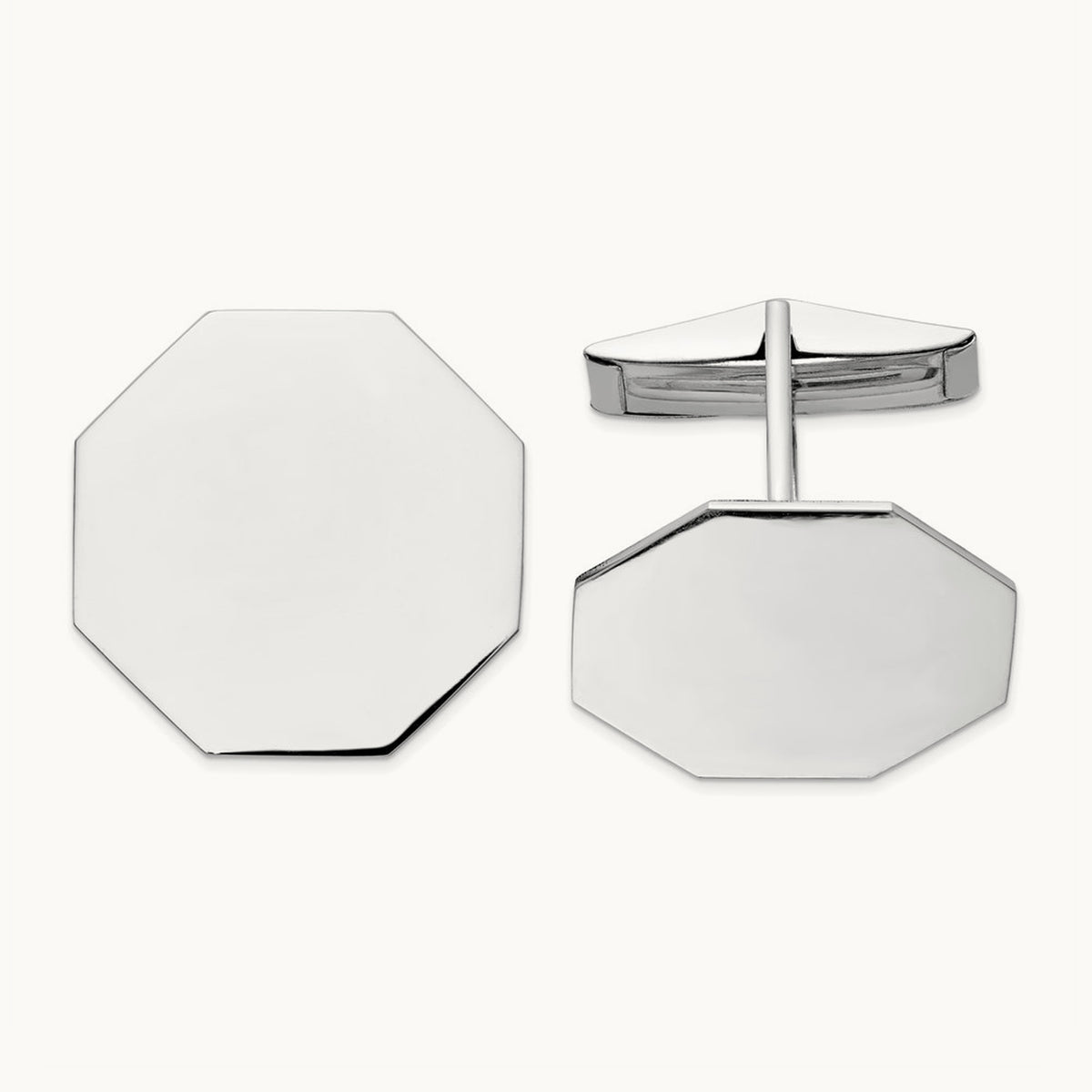 WG Men's Octagonal Cuff Links, 14K