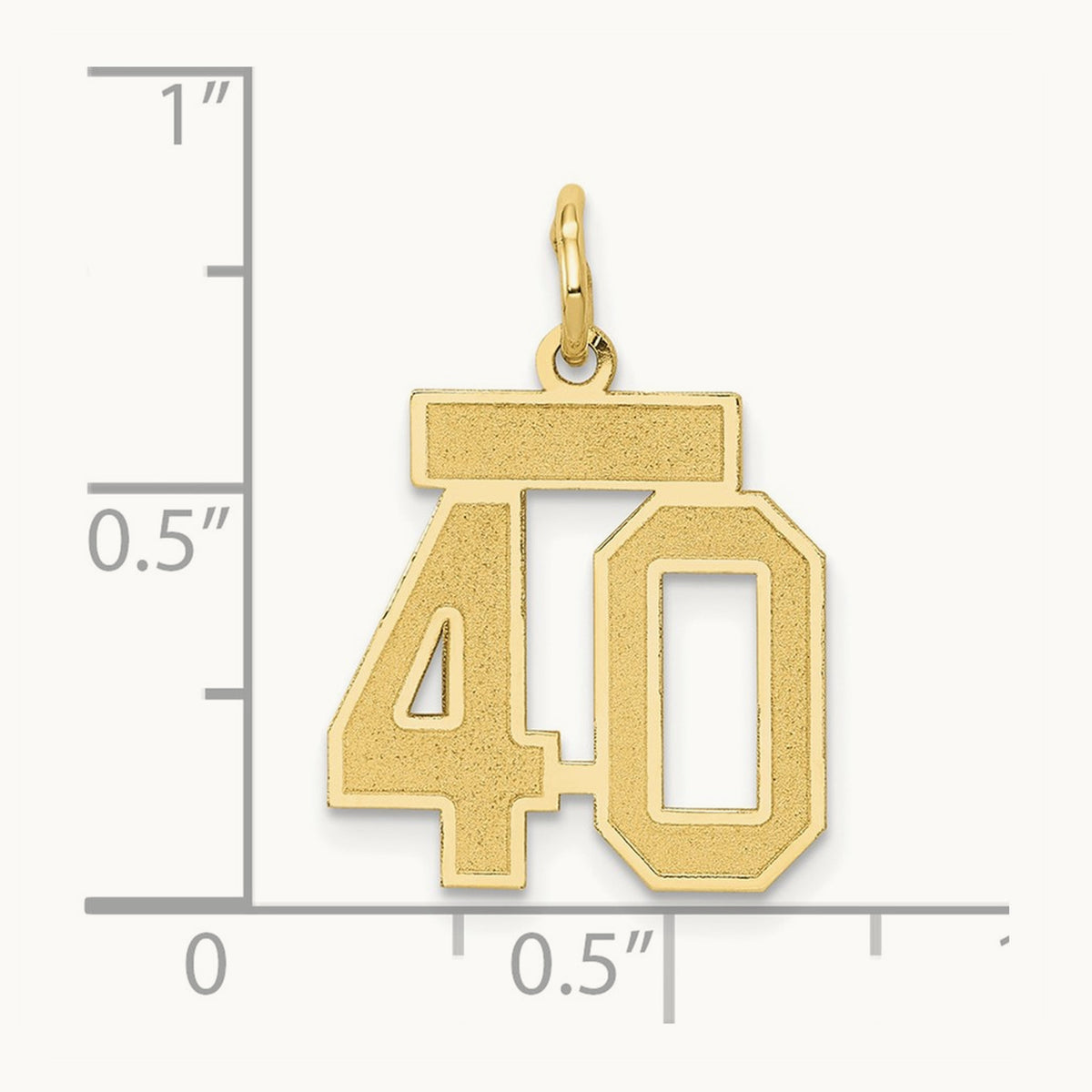 Small Satin Number 40 Charm, 14K