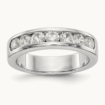 7- Stone Closed Channel Band Mounting, 3.4mm, 14K White Gold