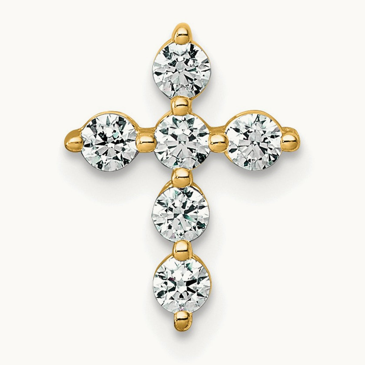 Cross Chain Slide Pendant, 0.25-0.50 ct tw Lab-Grown Diamond — 1/4 ct, 14K Yellow Gold