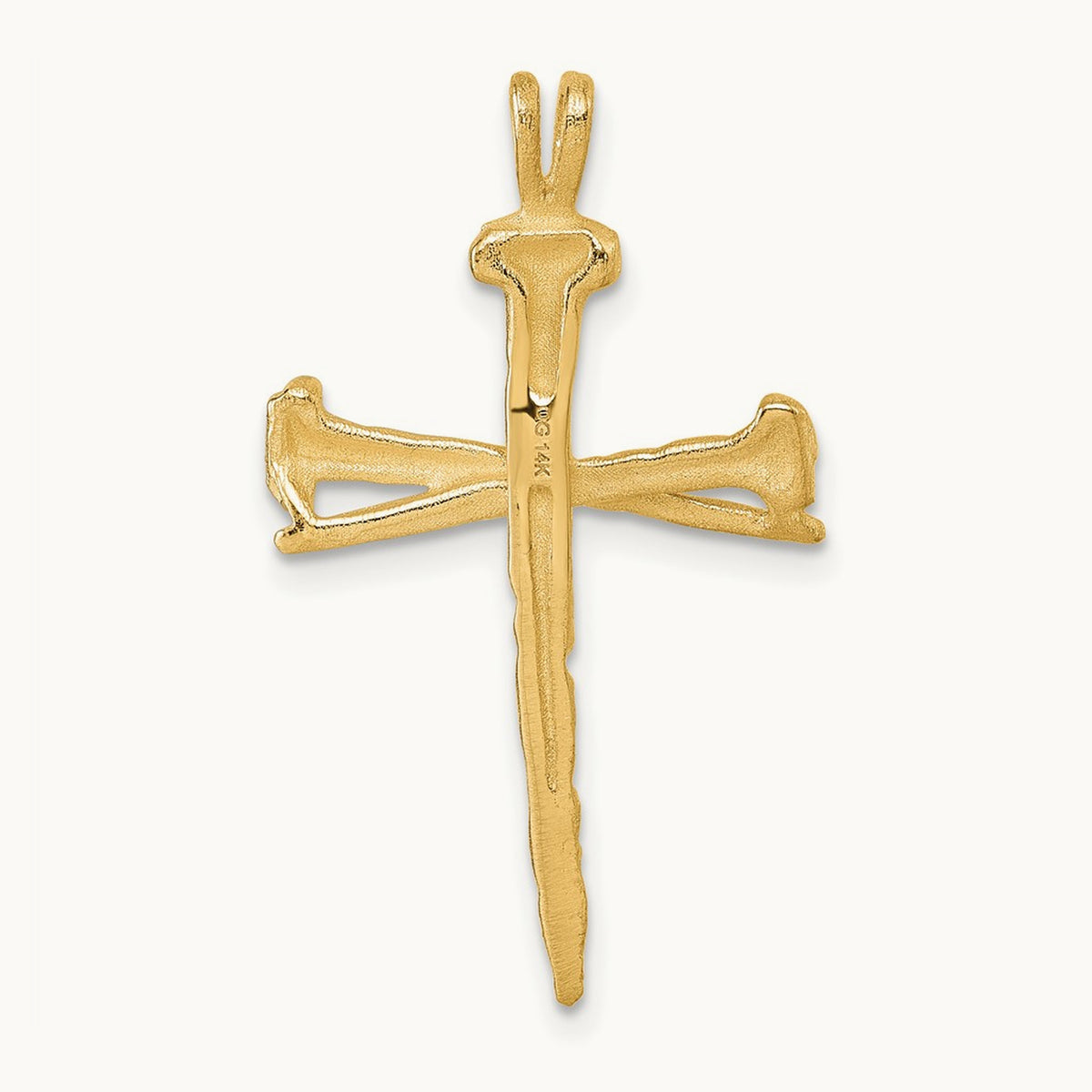 Polished Nail Cross Charm — 33.4mm