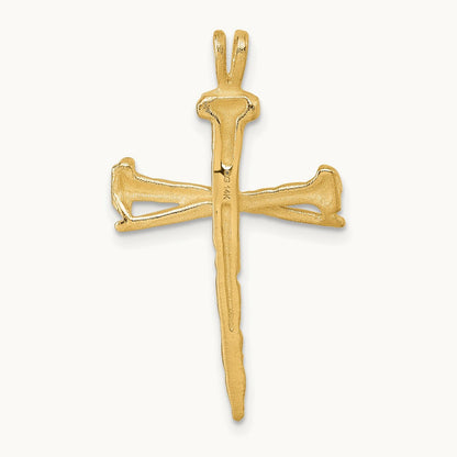 Polished Nail Cross Charm — 33.4mm