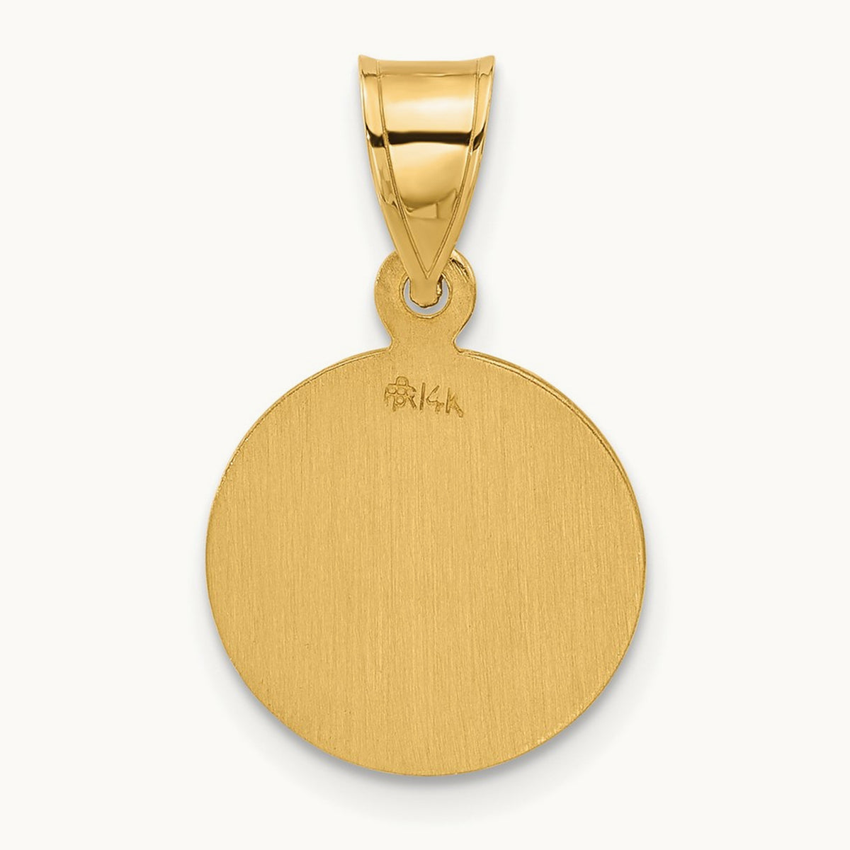 Polished and Satin Solid Our Guardian Angel Medal, 14K