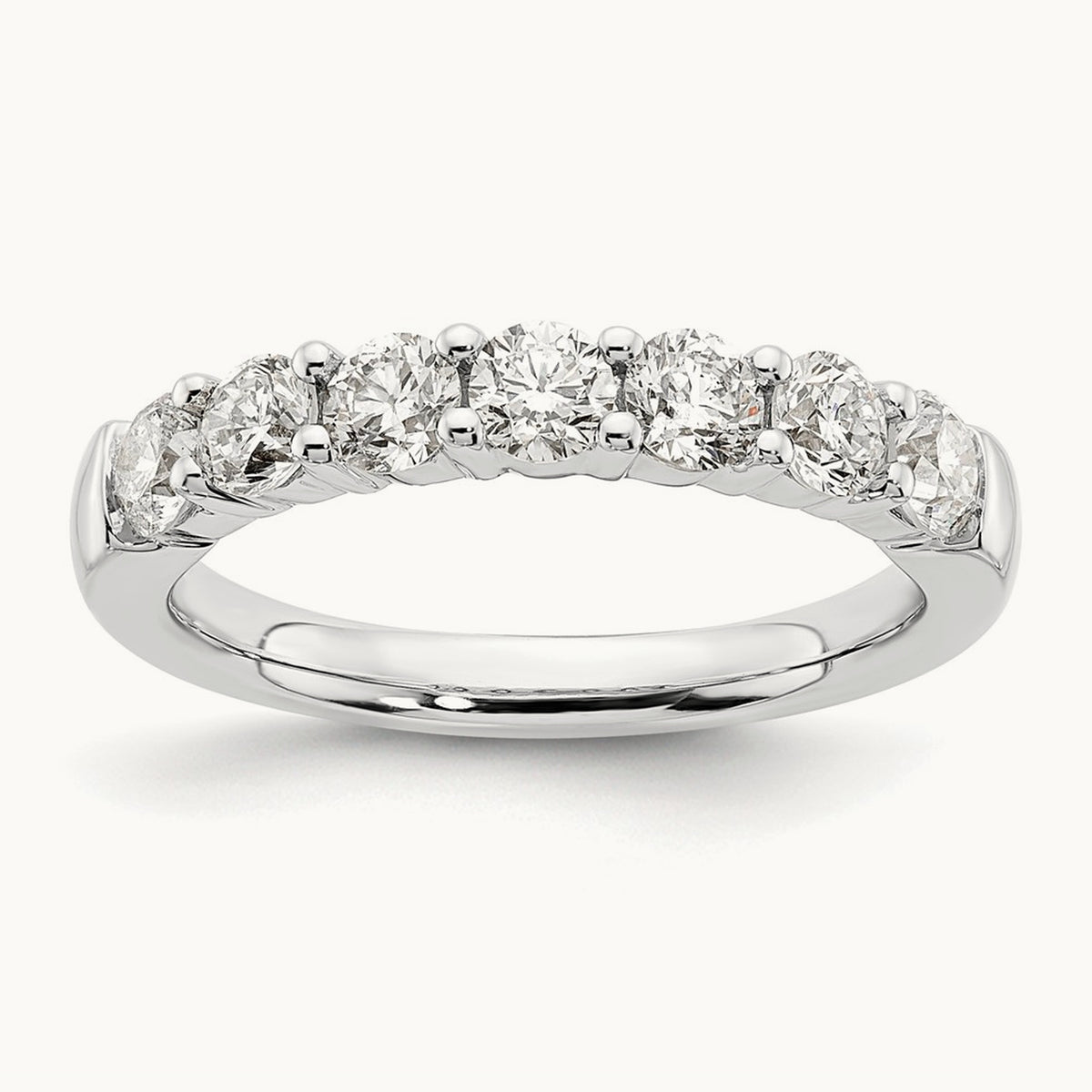 7-Stone Diamond Band — 14K White Gold, 1.19 ct, 7