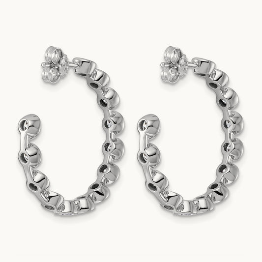 Post Round Hoop Earrings, 3.00-3.50 ct tw Lab-Grown Diamond