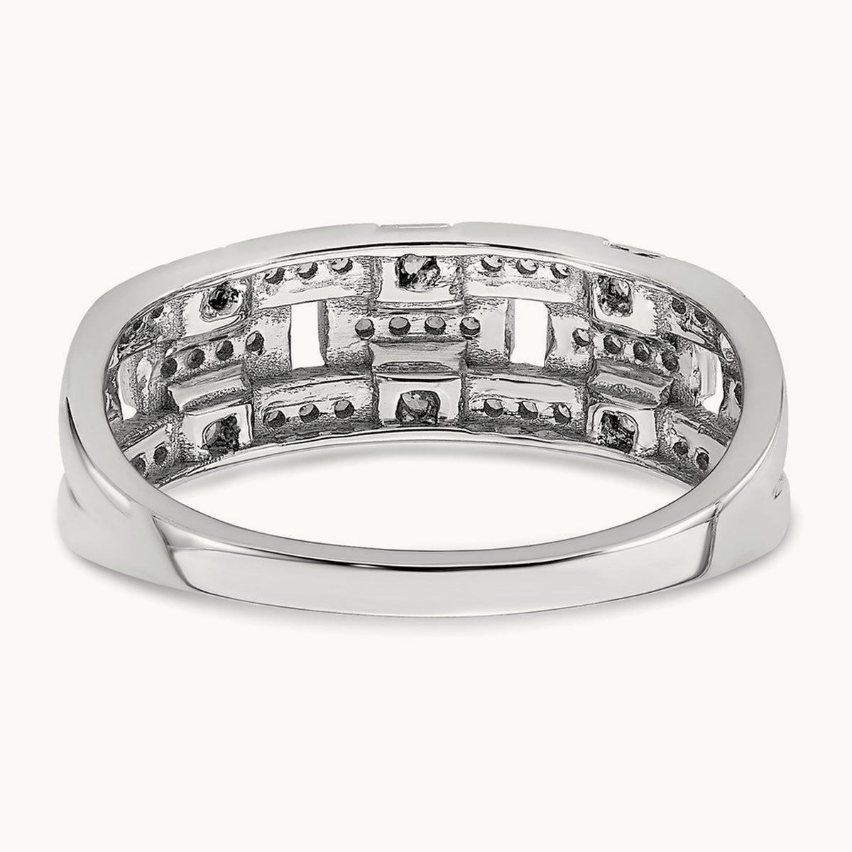 Polished Fancy Diamond Ring, 14K White Gold