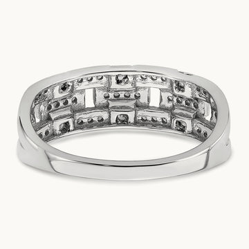 Polished Fancy Diamond Ring, 14K White Gold