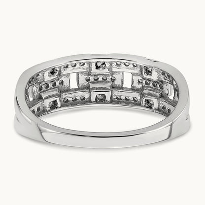 Polished Fancy Diamond Ring, 14K White Gold
