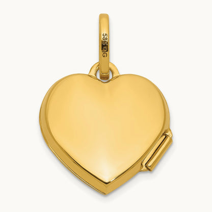 Polished with Border Heart Locket — 15mm